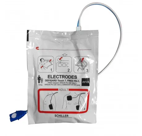 SCHILLER électrodes pré-connectées adultes RFID FRED PA-1 -Easy port